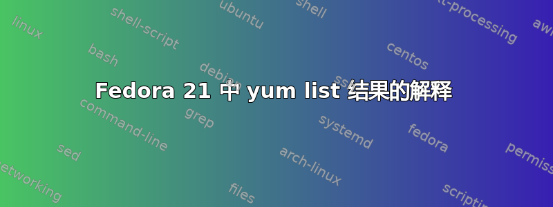 Fedora 21 中 yum list 结果的解释