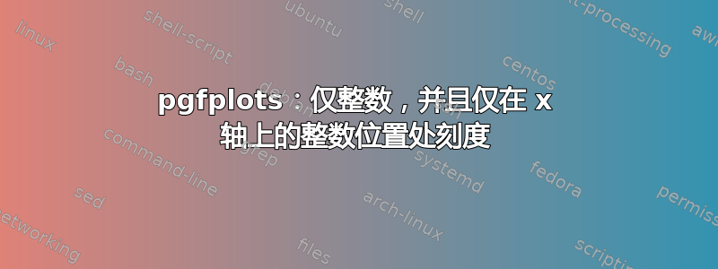 pgfplots：仅整数，并且仅在 x 轴上的整数位置处刻度