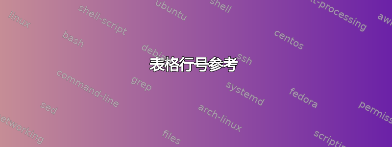 表格行号参考