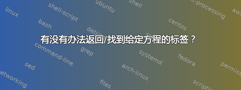 有没有办法返回/找到给定方程的标签？