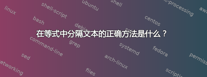 在等式中分隔文本的正确方法是什么？