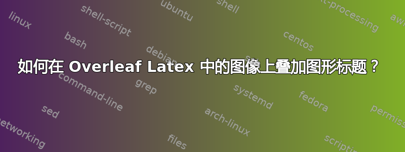 如何在 Overleaf Latex 中的图像上叠加图形标题？