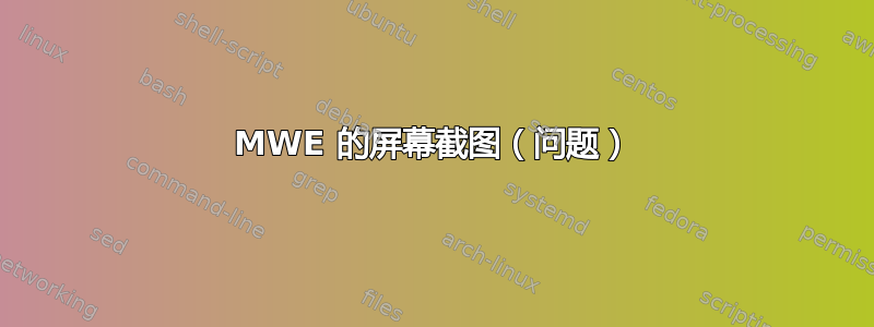 MWE 的屏幕截图（问题）