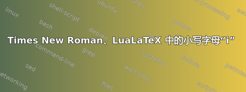 Times New Roman、LuaLaTeX 中的小写字母“i”