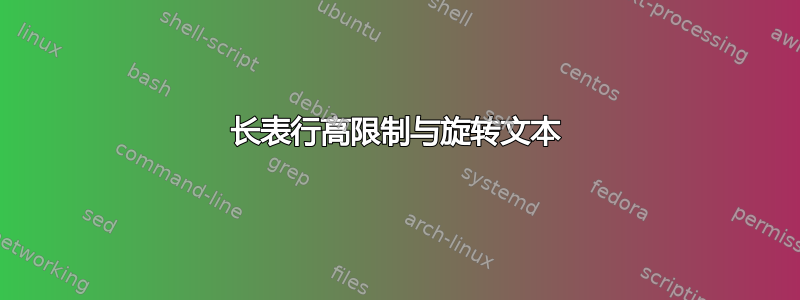 长表行高限制与旋转文本