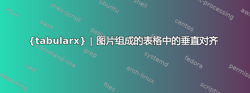 {tabularx} | 图片组成的表格中的垂直对齐