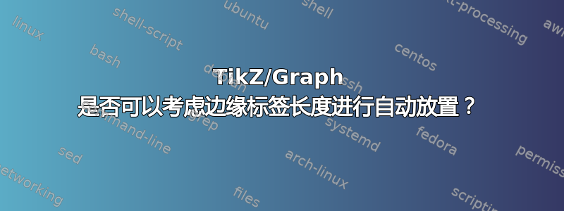 TikZ/Graph 是否可以考虑边缘标签长度进行自动放置？