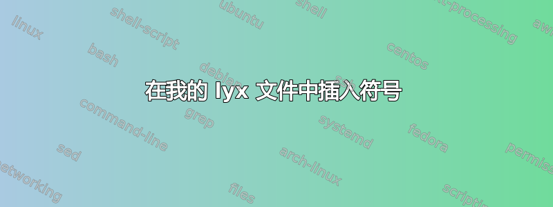 在我的 lyx 文件中插入符号