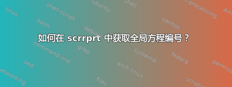 如何在 scrrprt 中获取全局方程编号？