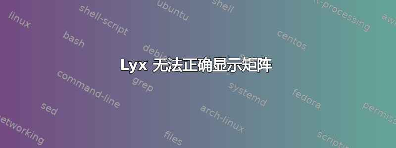 Lyx 无法正确显示矩阵