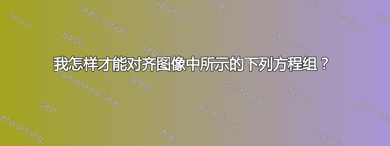 我怎样才能对齐图像中所示的下列方程组？