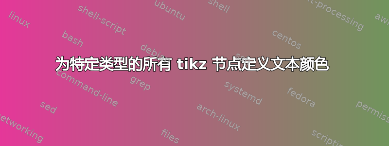 为特定类型的所有 tikz 节点定义文本颜色