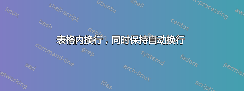 表格内换行，同时保持自动换行