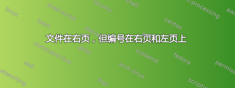 文件在右页，但编号在右页和左页上