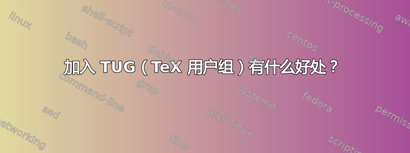 加入 TUG（TeX 用户组）有什么好处？