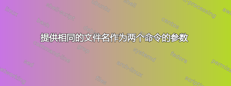 提供相同的文件名作为两个命令的参数