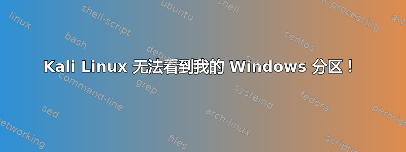 Kali Linux 无法看到我的 Windows 分区！