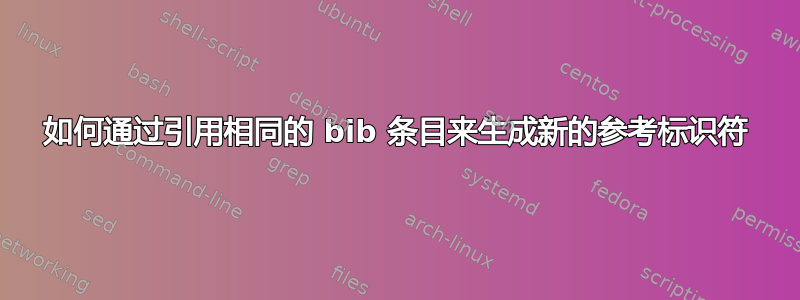 如何通过引用相同的 bib 条目来生成新的参考标识符