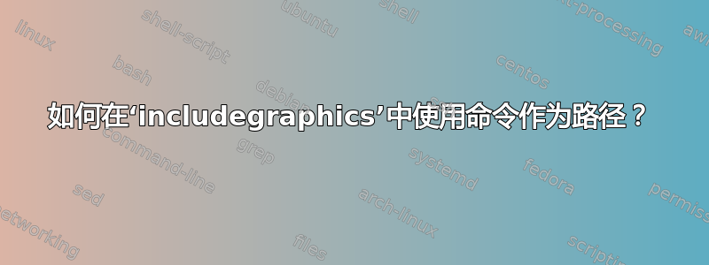 如何在‘includegraphics’中使用命令作为路径？