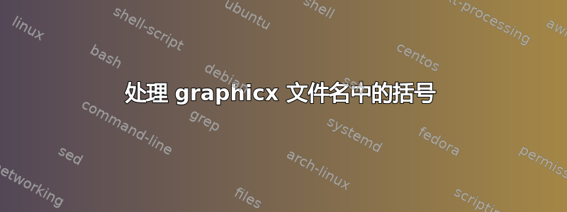 处理 graphicx 文件名中的括号