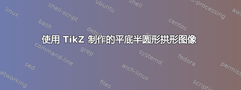 使用 TikZ 制作的平底半圆形拱形图像