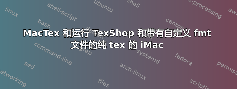 MacTex 和运行 TexShop 和带有自定义 fmt 文件的纯 tex 的 iMac