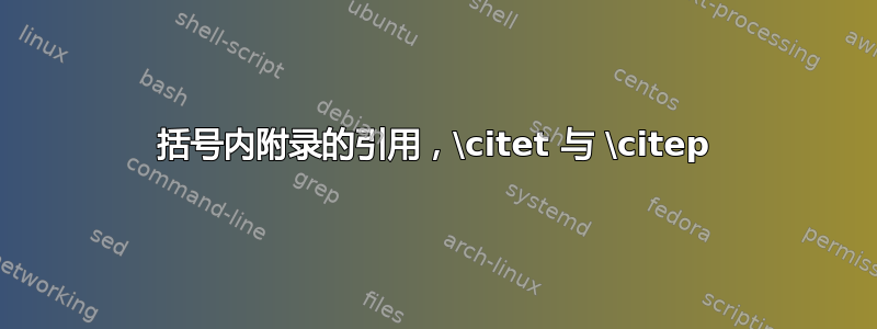 括号内附录的引用，\citet 与 \citep