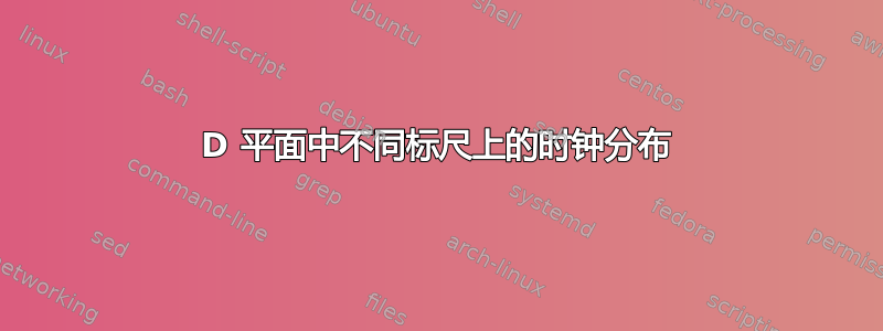 3D 平面中不同标尺上的时钟分布