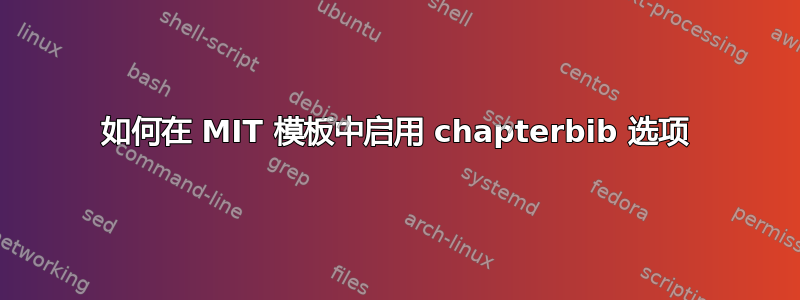 如何在 MIT 模板中启用 chapterbib 选项