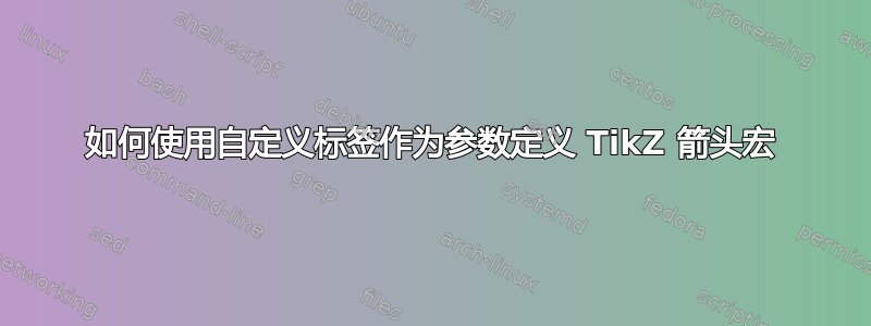 如何使用自定义标签作为参数定义 TikZ 箭头宏