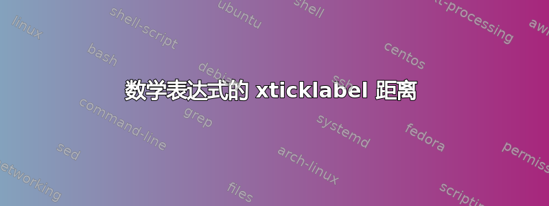 数学表达式的 xticklabel 距离