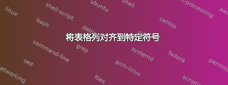 将表格列对齐到特定符号