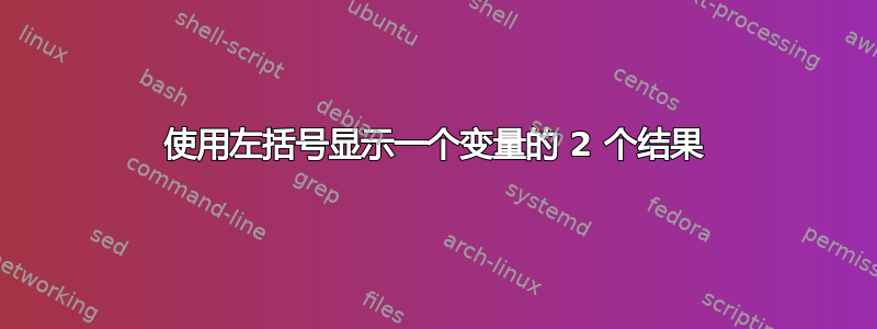 使用左括号显示一个变量的 2 个结果