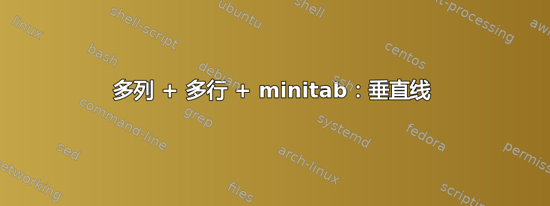 多列 + 多行 + minitab：垂直线