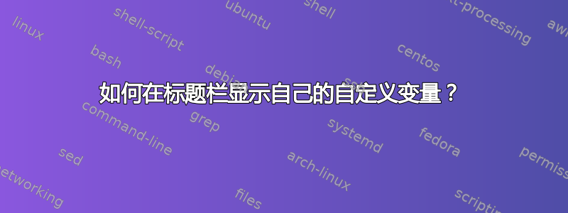 如何在标题栏显示自己的自定义变量？