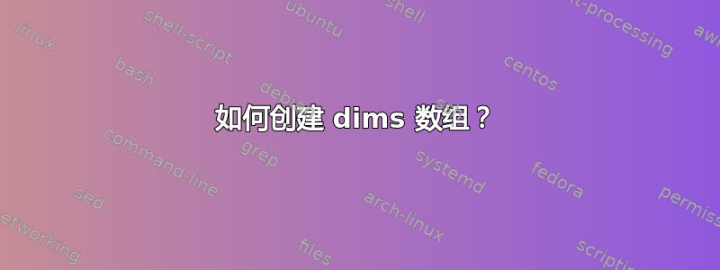 如何创建 dims 数组？