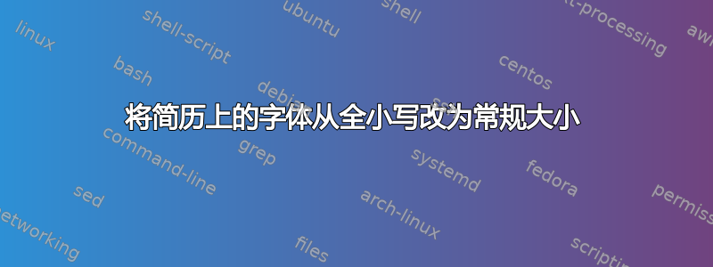 将简历上的字体从全小写改为常规大小