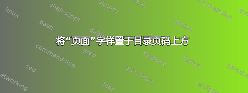 将“页面”字样置于目录页码上方