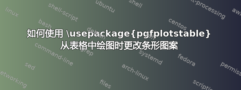 如何使用 \usepackage{pgfplotstable} 从表格中绘图时更改条形图案