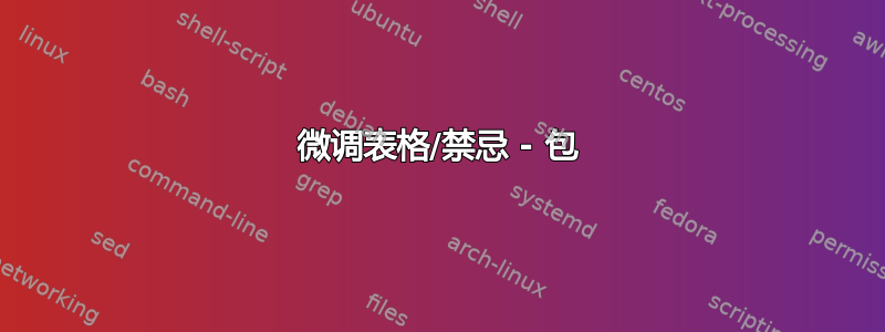 微调表格/禁忌 - 包