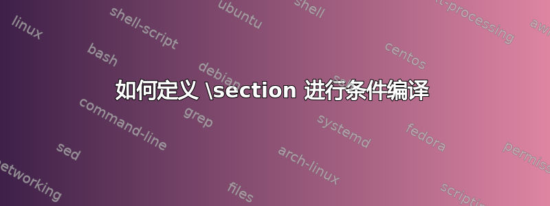 如何定义 \section 进行条件编译