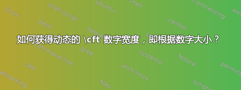 如何获得动态的 \cft 数字宽度，即根据数字大小？