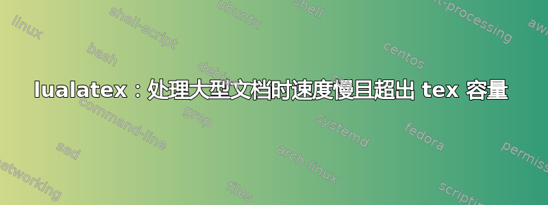 lualatex：处理大型文档时速度慢且超出 tex 容量