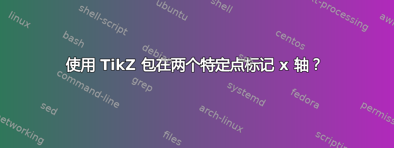 使用 TikZ 包在两个特定点标记 x 轴？