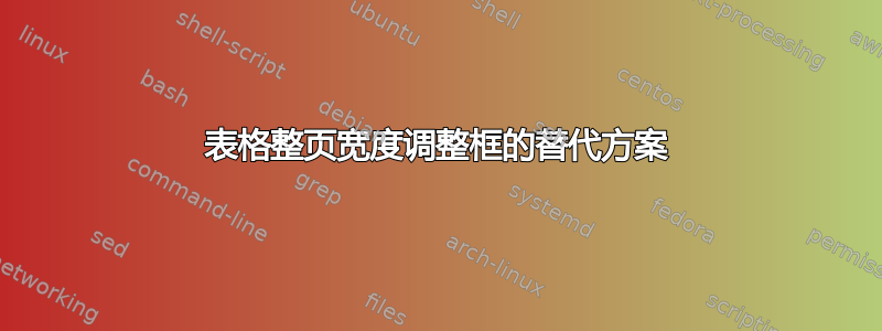 表格整页宽度调整框的替代方案