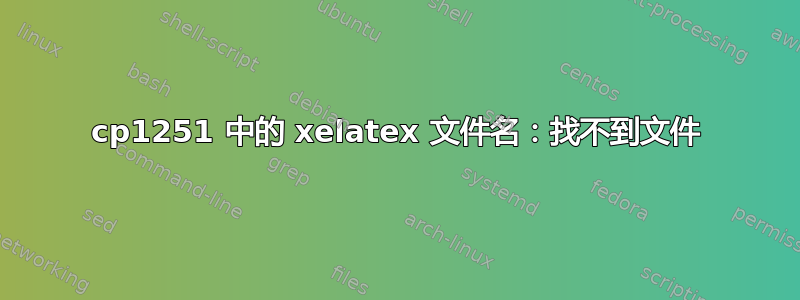 cp1251 中的 xelatex 文件名：找不到文件