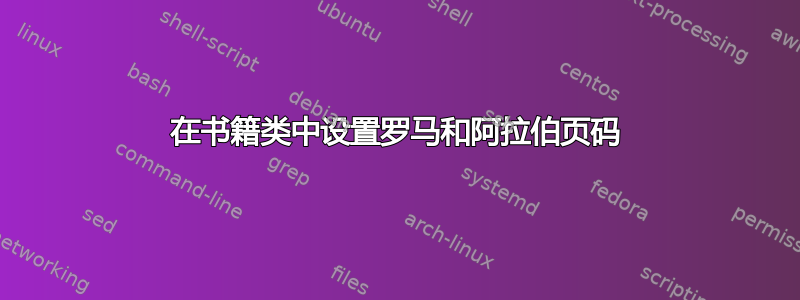 在书籍类中设置罗马和阿拉伯页码