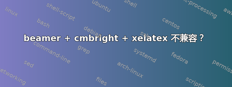 beamer + cmbright + xelatex 不兼容？