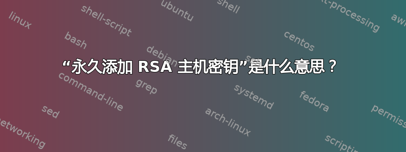 “永久添加 RSA 主机密钥”是什么意思？