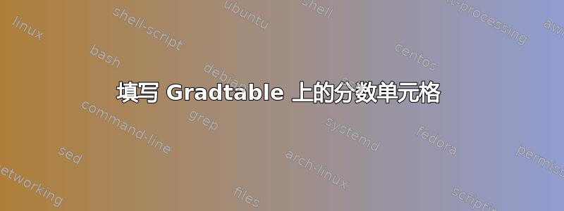 填写 Gradtable 上的分数单元格